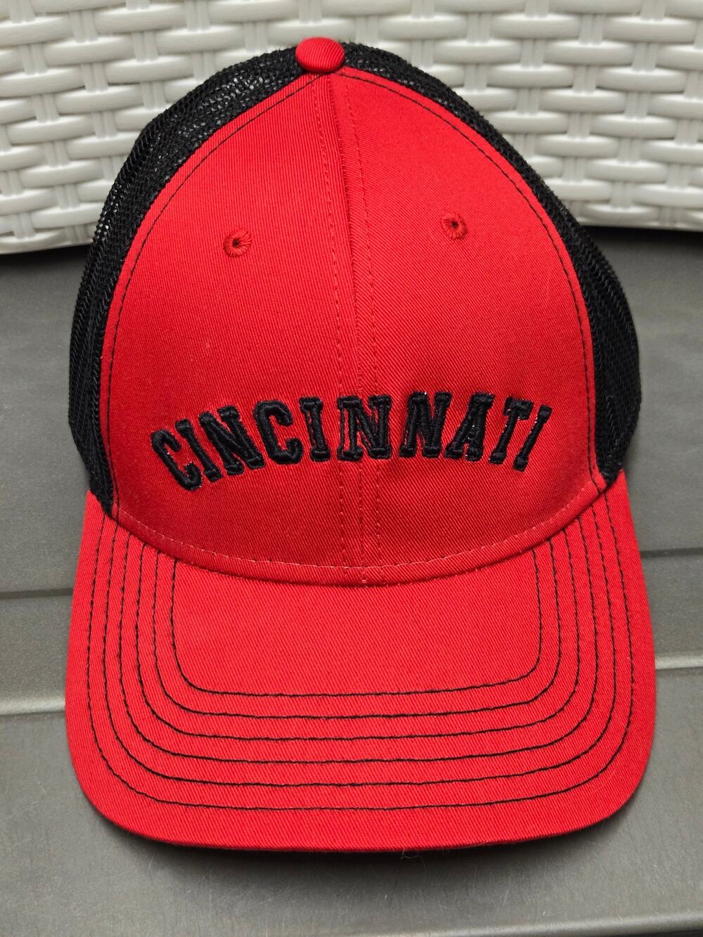 Otto Cincinnati Bearcats Red Black Mesh Trucker Hat Cap One Size